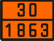 Оранжевая табличка по ДОПОГ 30/1863 (топливо авиационное для турбинных двигателей)