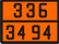 Оранжевая табличка по ДОПОГ 336/3494 (нефть сырая сернистая легковоспламеняющаяся токсичная)