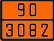 Оранжевая табличка по ДОПОГ 90/3082 (вещество жидкое опасное для окружающей среды)