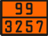 Оранжевая табличка по ДОПОГ 99/3257 (жидкость при повышенной температуре)